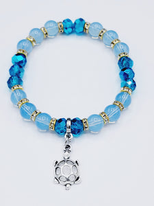 Aquamarine Turtle Bracelet