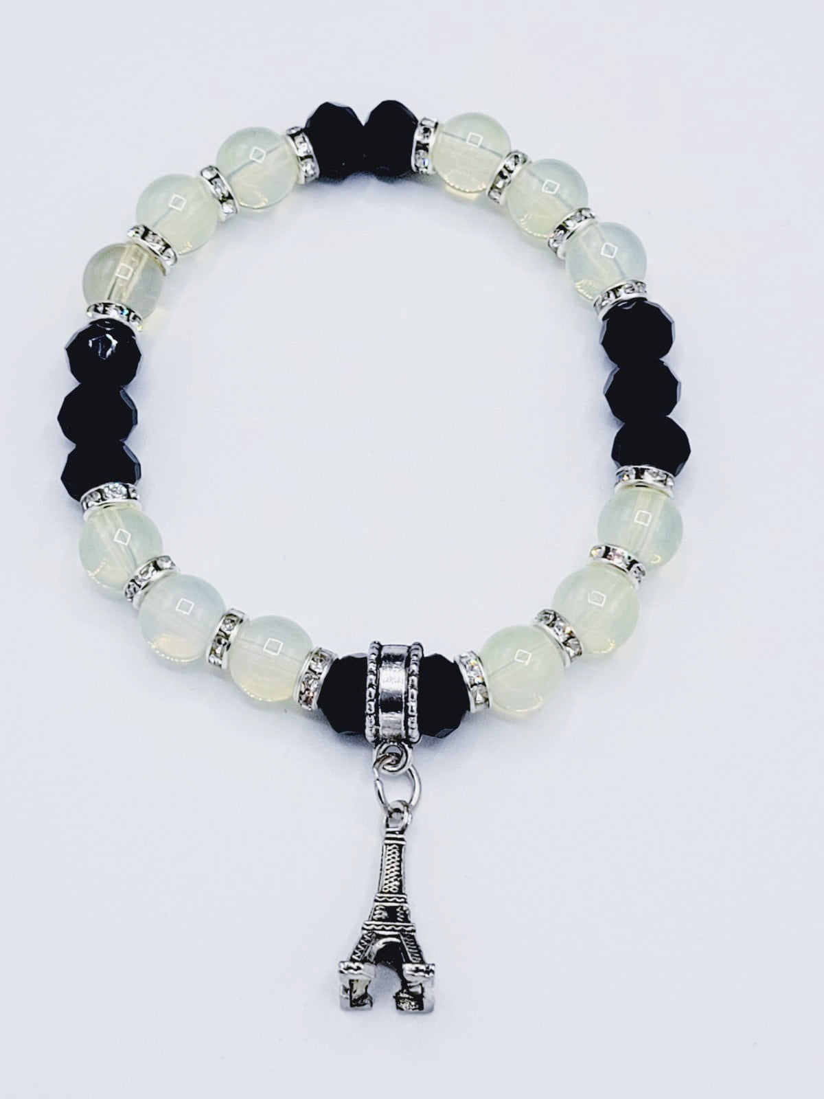 Opal And Black Eiffel Tower Bracelet