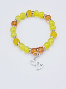 Yellow And Orange Heart Bracelet