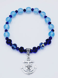 Sapphire Blue Anchor Bracelet