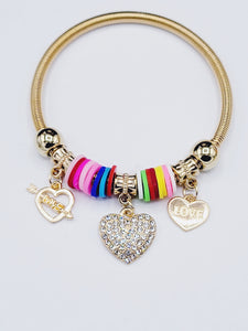 Heart Bangle Bracelets