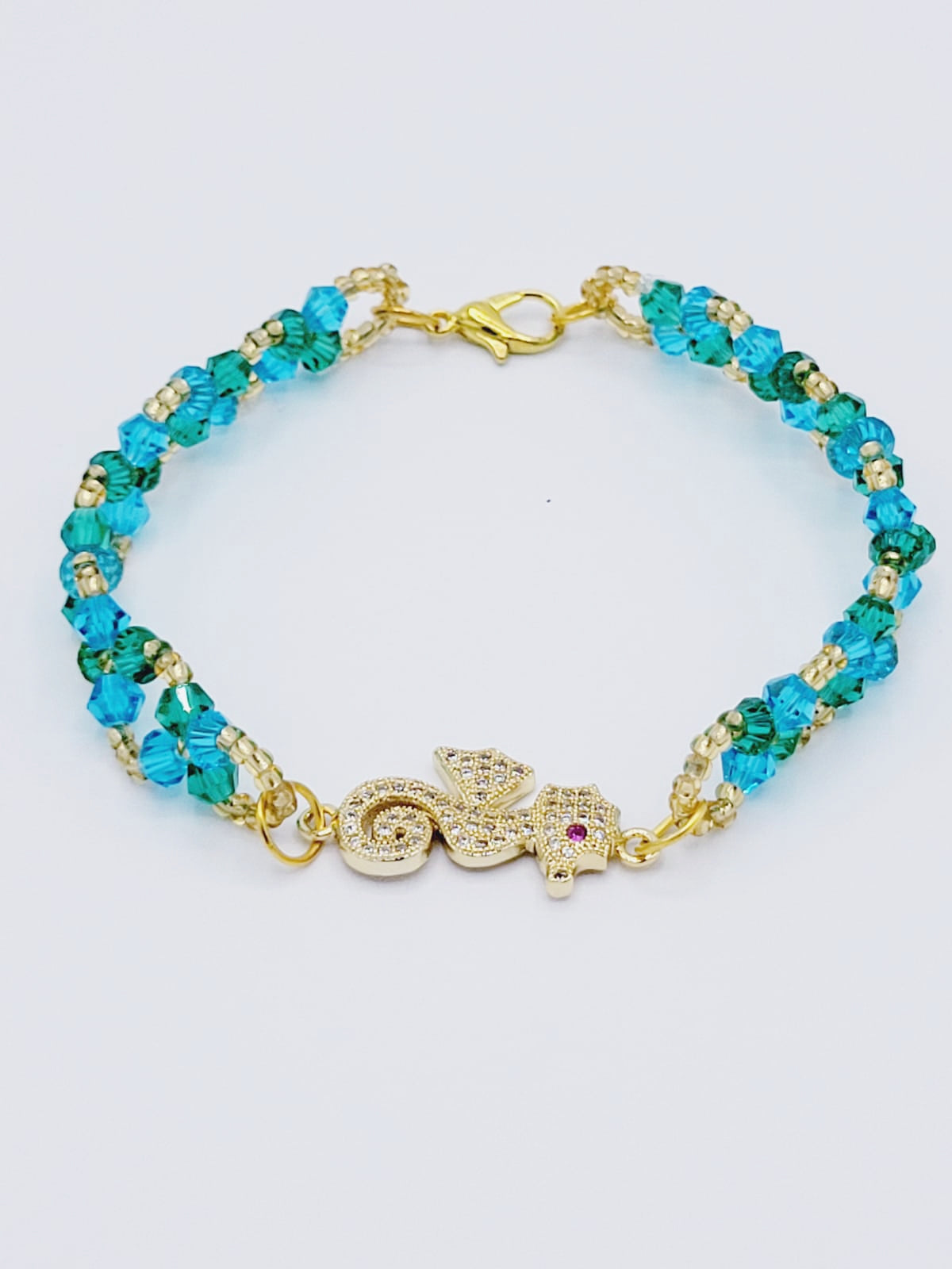 Aquamarine Seahorse Bracelet