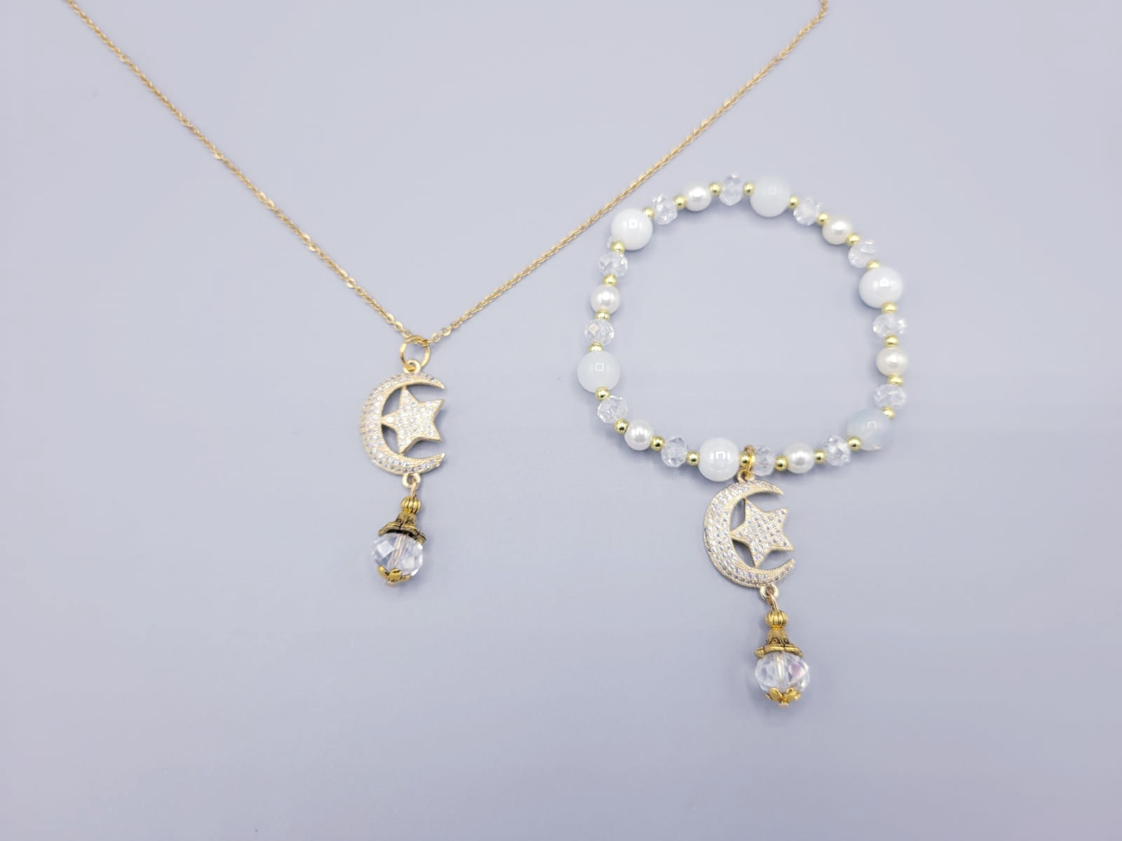 White Moon And Star Set