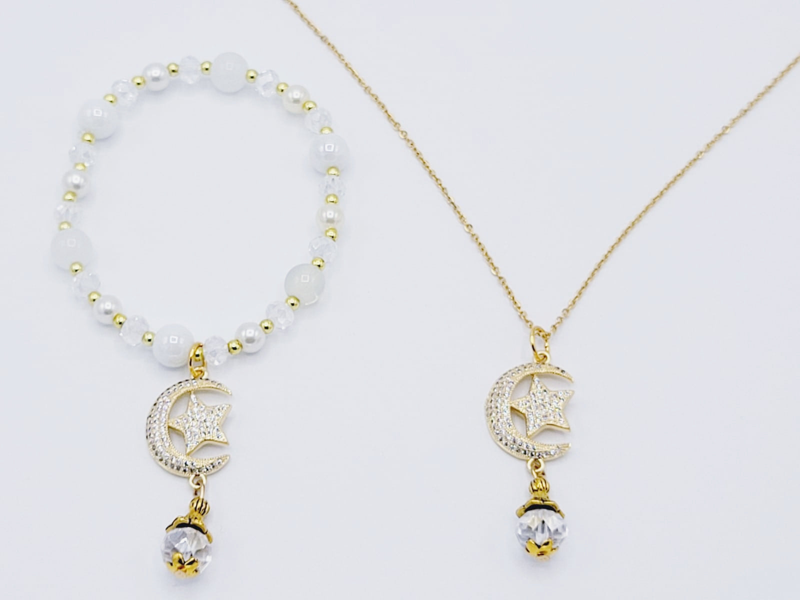 White Moon And Star Set