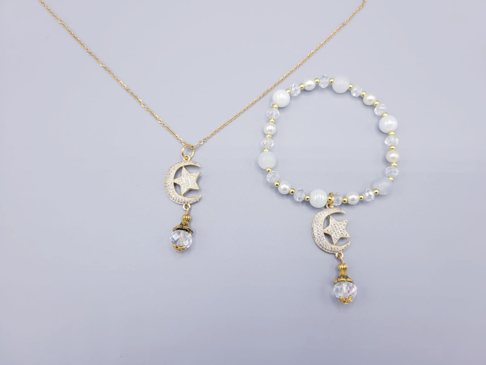 White Moon And Star Set