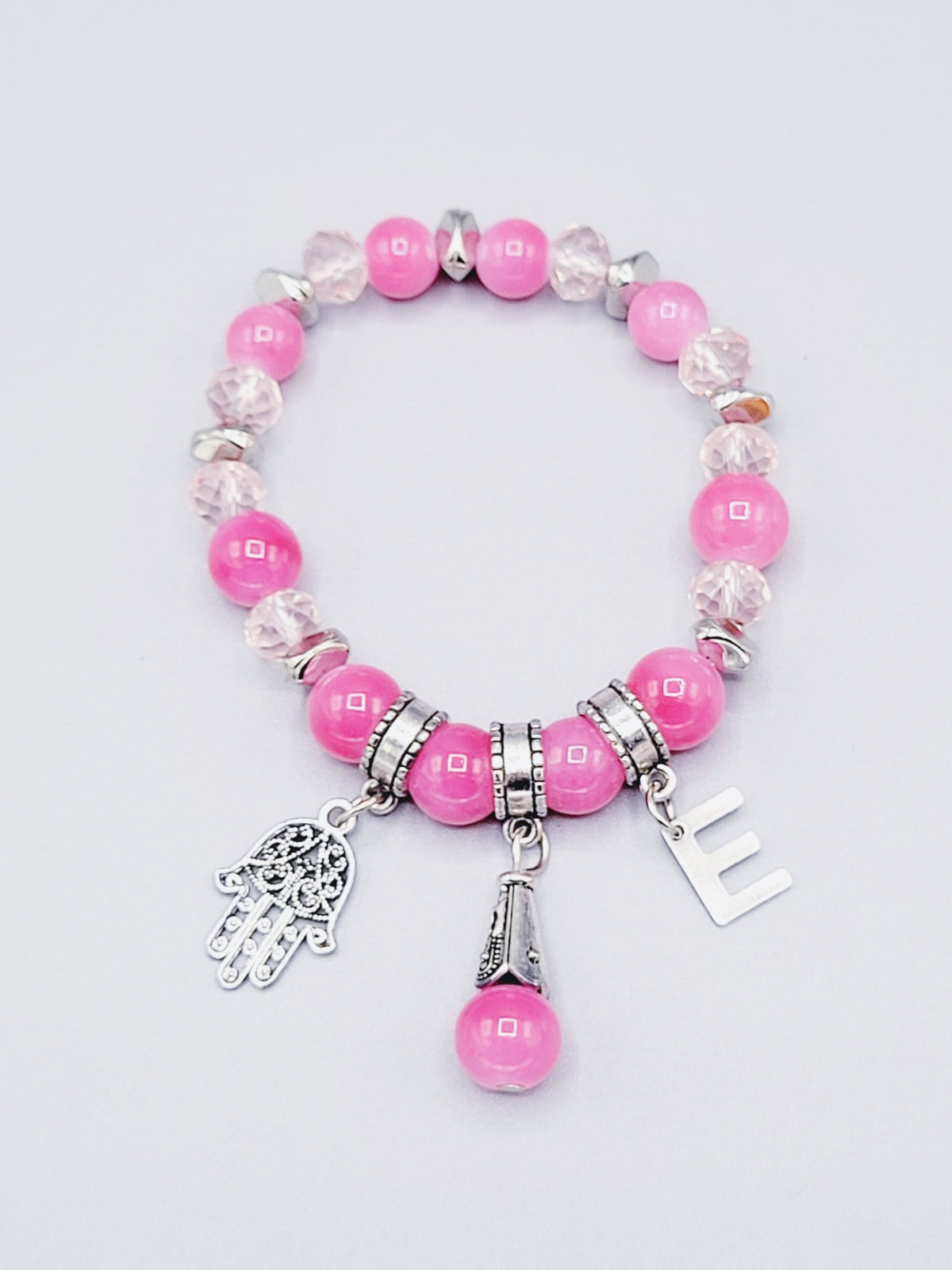 Pink Letter E Bracelet