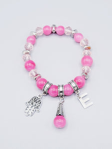 Pink Letter E Bracelet
