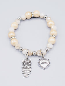 Cream Owl Bracelet