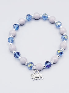 Light Blue And Gray Elephant Bracelet