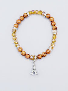 Brown And Amber Eiffel Tower Bracelet