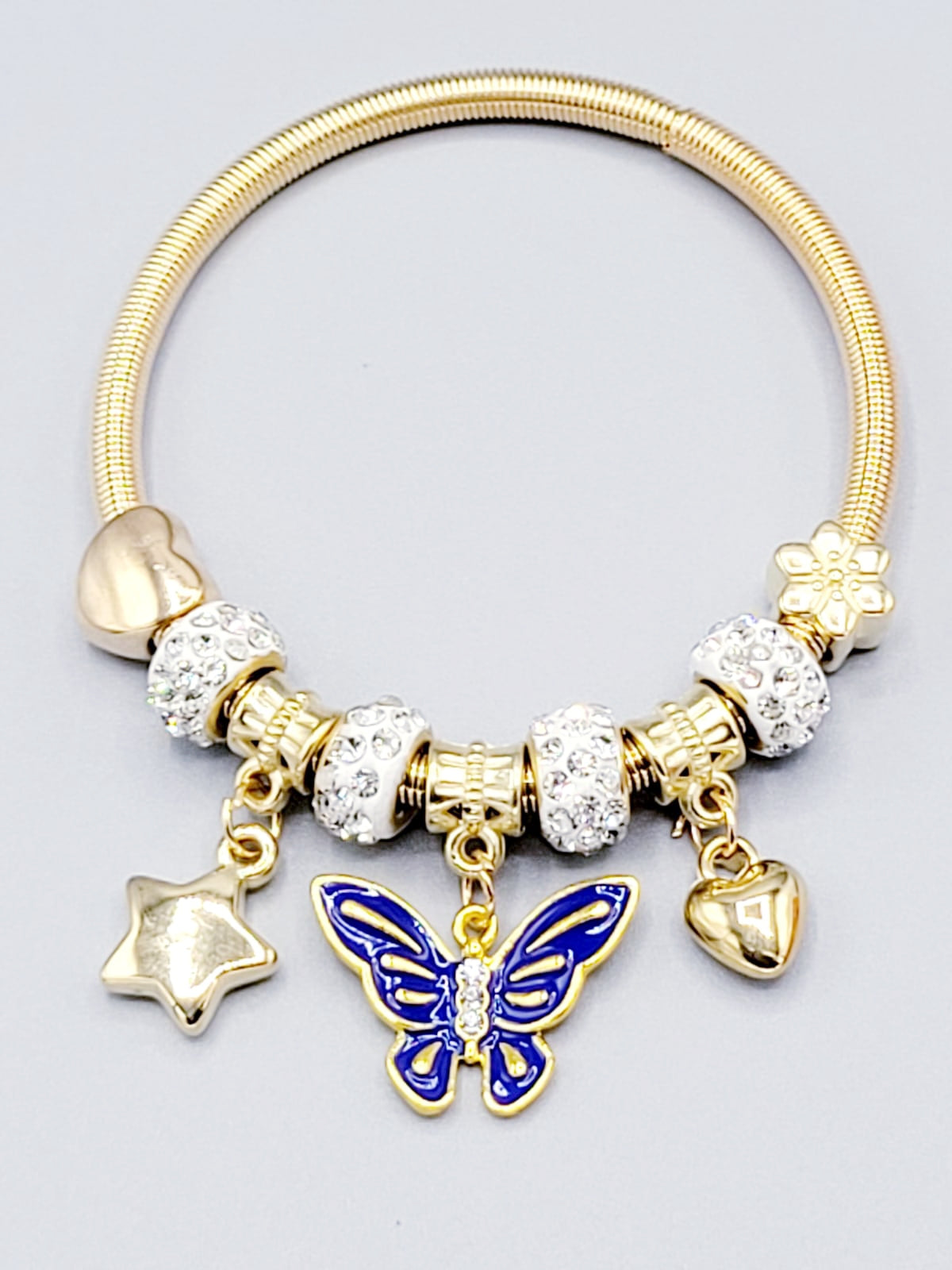 Blue Butterfly Bangle Bracelet