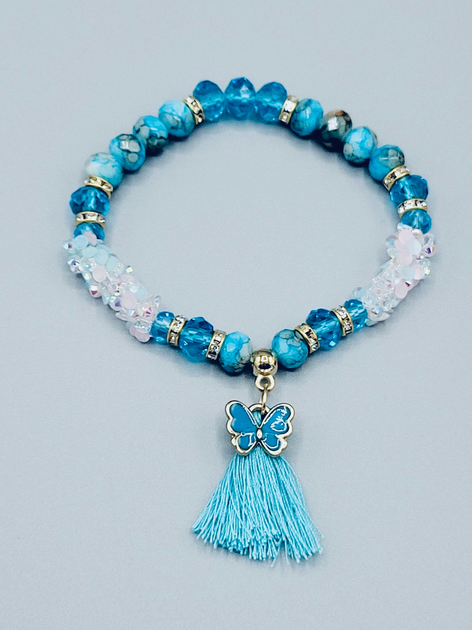 Aquamarine Butterfly Bracelet