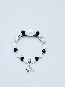 White And Black Elephant Bracelet