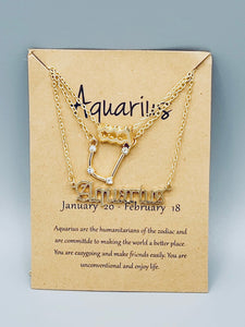 Aquarius Zodiac Sign Necklaces