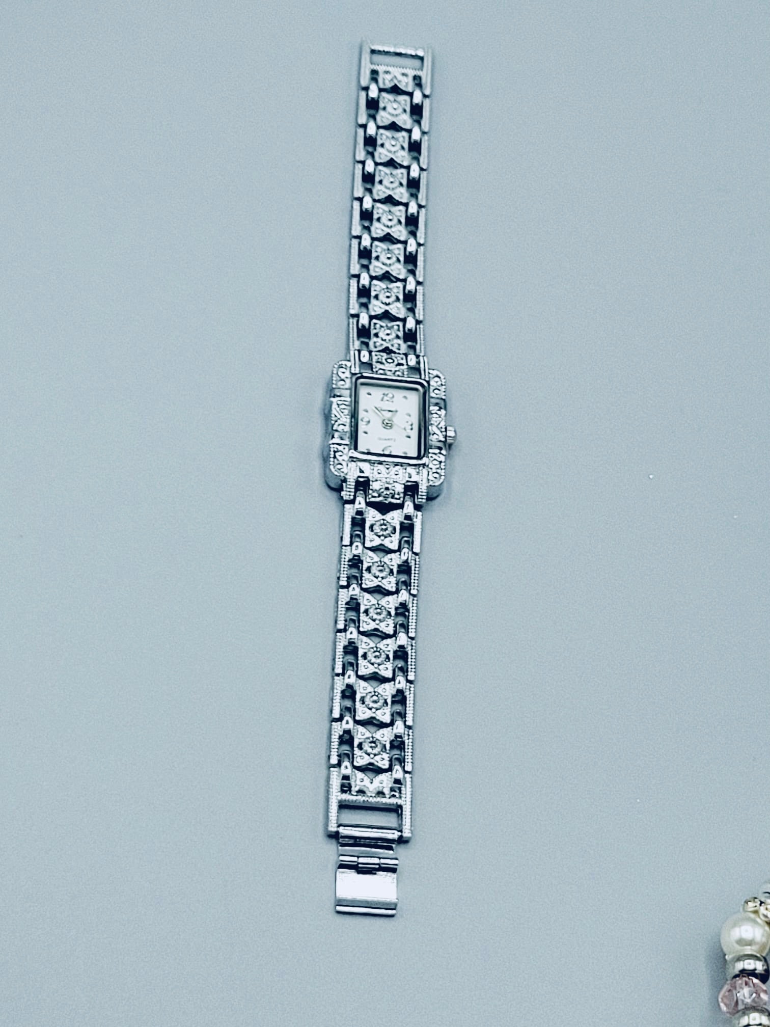 Silver Square-Shaped Watch