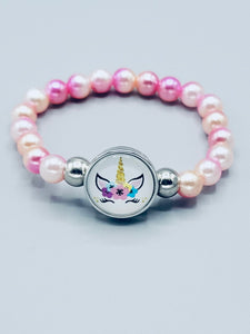 Pink And Orange Unicorn Bracelet