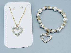 White And Gold Heart Set