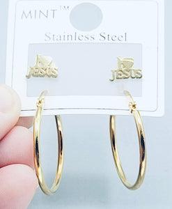 I Love Jesus Earrings