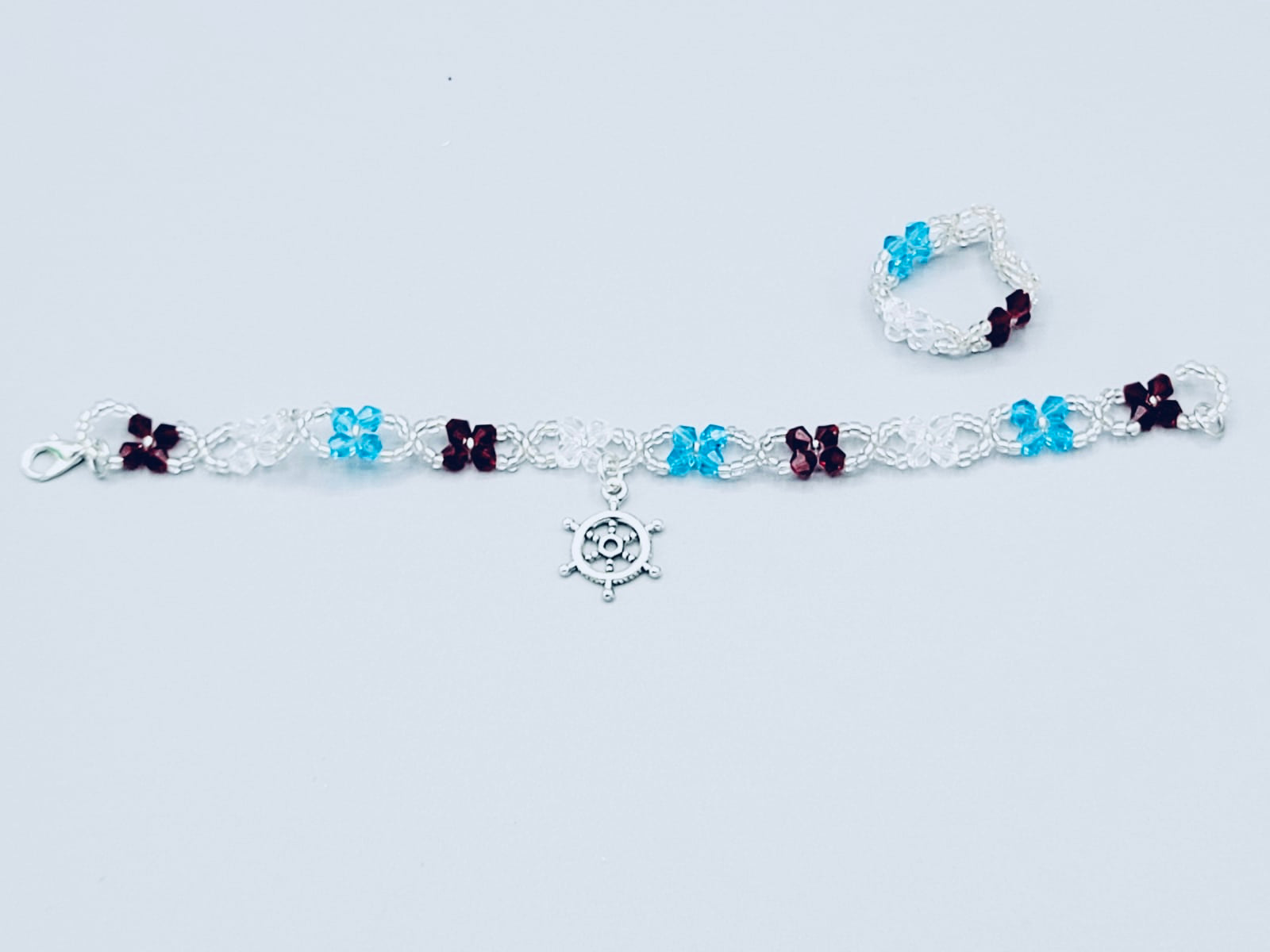 Aquamarine And Wine Rudder Set