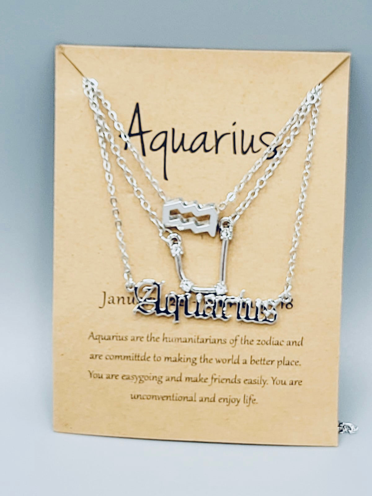 Aquarius Zodiac Sign Necklaces