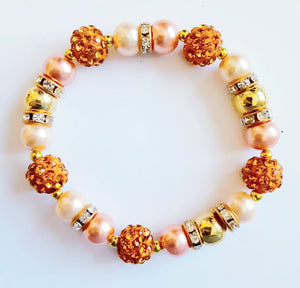 Orange Rhinestone Bracelet