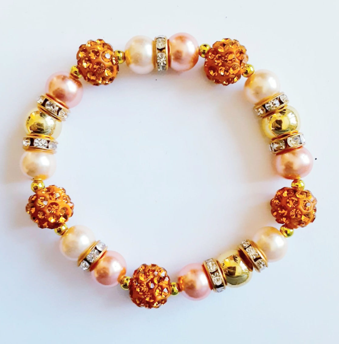 Orange Rhinestone Bracelet