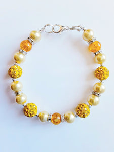 Yellow Rhinestone Bracelet