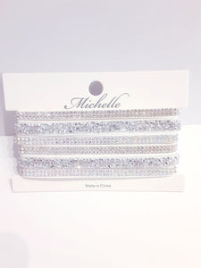 Silver Wide Rhinestone Bracelet