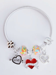 Love Heart Bangle Bracelet