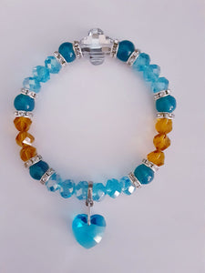 Aquamarine Heart Bracelet