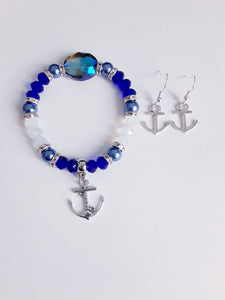 Sapphire Blue Anchor 2PCS Set