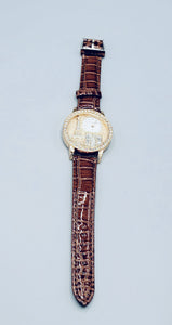 Brown Circle-Shaped Watch