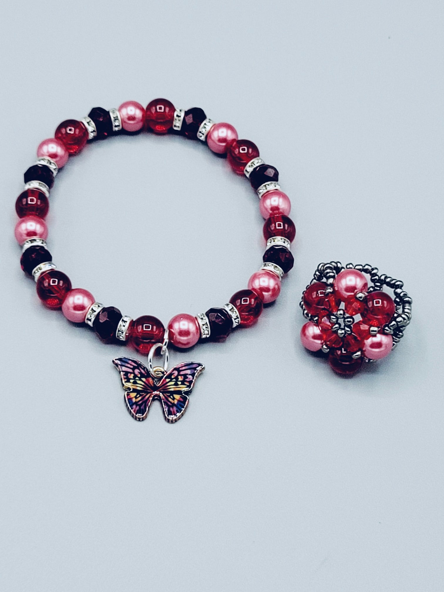 Red And Wine Butterfly Set