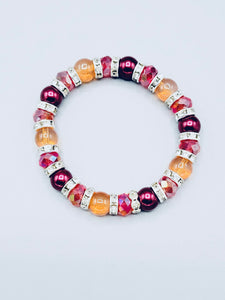 Wine And Orange Bracelet