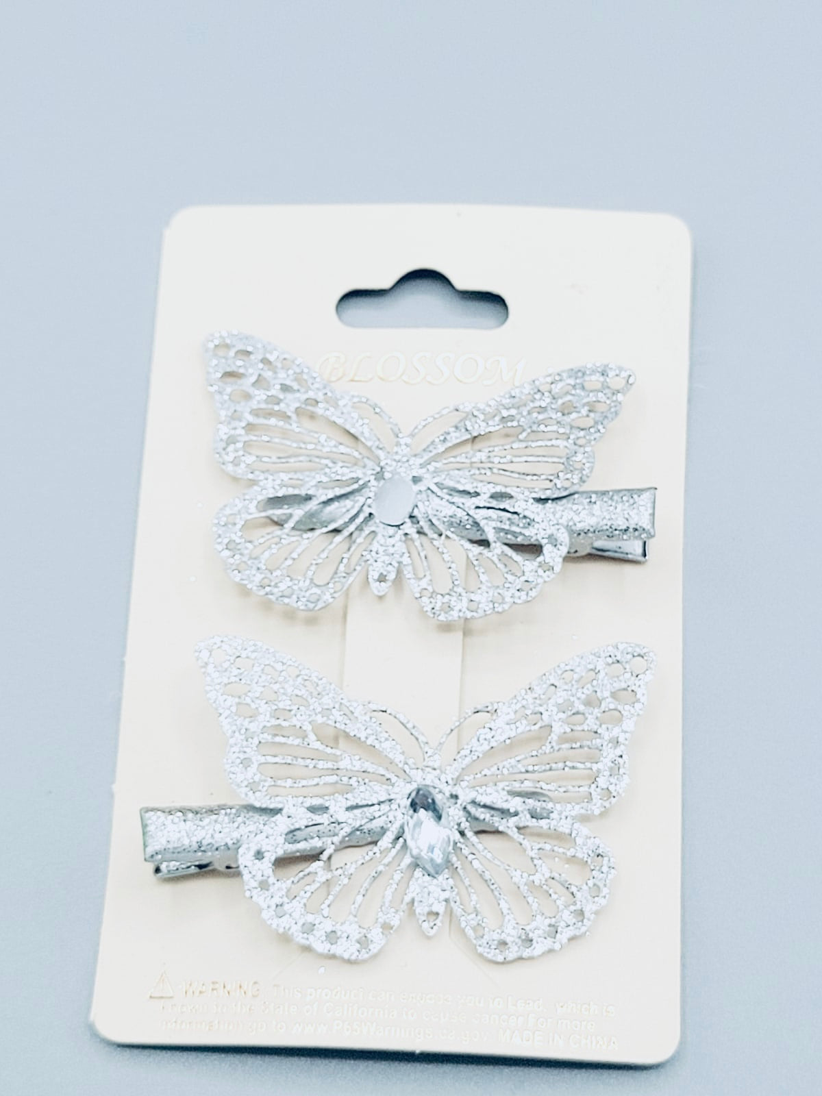 Silver Butterfly Hair Clip