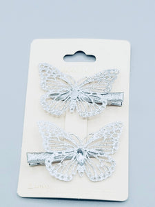 Silver Butterfly Hair Clip