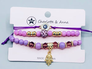 Purple Fatima's Hand Bracelets