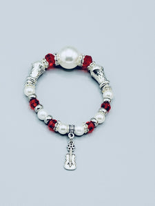 White And Red Fiddle Bracelet