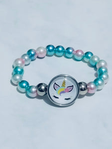 Pink And Aquamarine Unicorn Bracelet